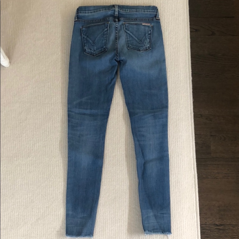 Hudson Light Wash Ripped-Knee Ankle-Skinny